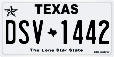 TX license plate DSV1442
