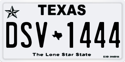 TX license plate DSV1444