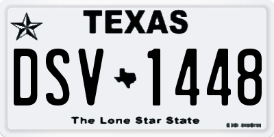 TX license plate DSV1448