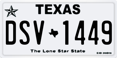 TX license plate DSV1449
