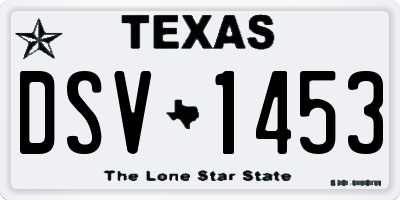TX license plate DSV1453