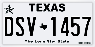 TX license plate DSV1457