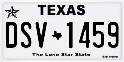 TX license plate DSV1459