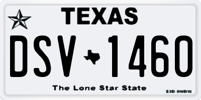 TX license plate DSV1460