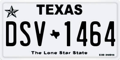 TX license plate DSV1464