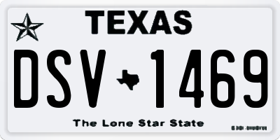 TX license plate DSV1469