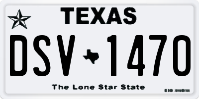 TX license plate DSV1470