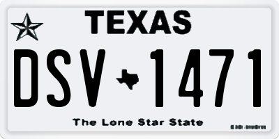 TX license plate DSV1471