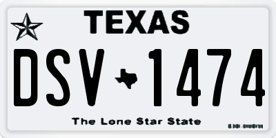 TX license plate DSV1474