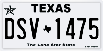 TX license plate DSV1475