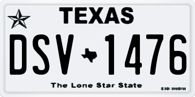 TX license plate DSV1476