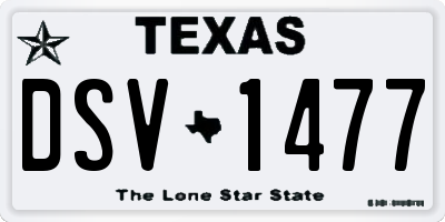 TX license plate DSV1477