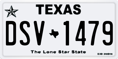 TX license plate DSV1479