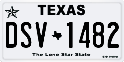 TX license plate DSV1482