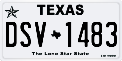 TX license plate DSV1483