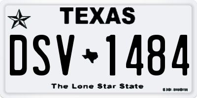 TX license plate DSV1484
