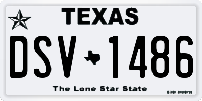 TX license plate DSV1486