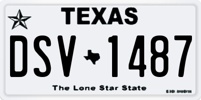 TX license plate DSV1487