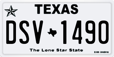 TX license plate DSV1490