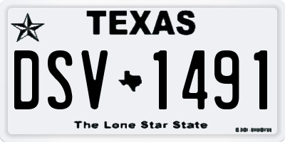 TX license plate DSV1491