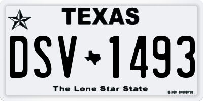 TX license plate DSV1493