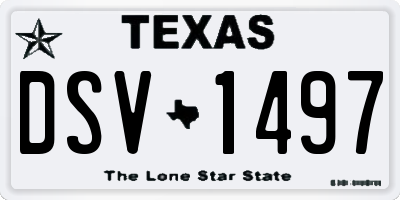 TX license plate DSV1497