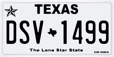 TX license plate DSV1499
