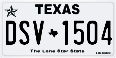 TX license plate DSV1504