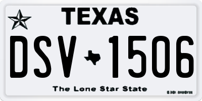 TX license plate DSV1506