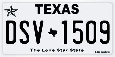 TX license plate DSV1509
