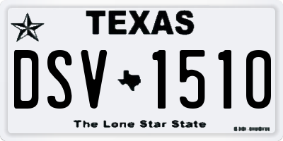 TX license plate DSV1510