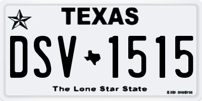 TX license plate DSV1515