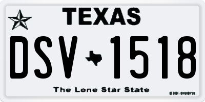TX license plate DSV1518