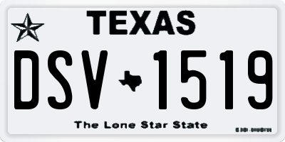 TX license plate DSV1519