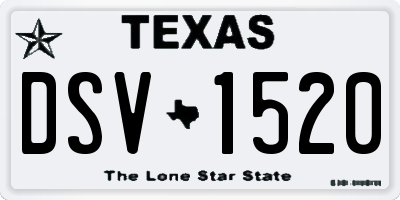 TX license plate DSV1520