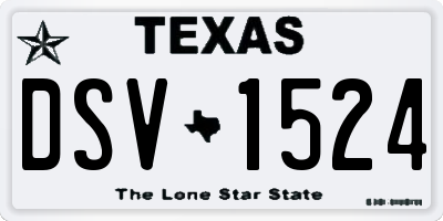 TX license plate DSV1524