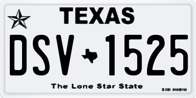 TX license plate DSV1525