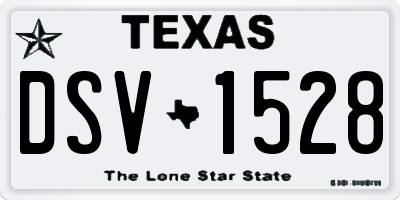 TX license plate DSV1528