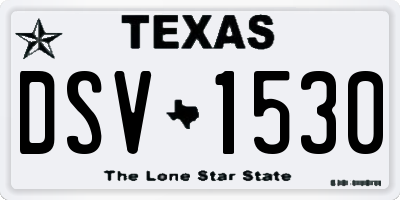 TX license plate DSV1530