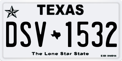 TX license plate DSV1532