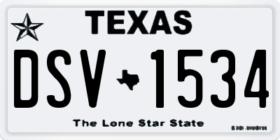 TX license plate DSV1534