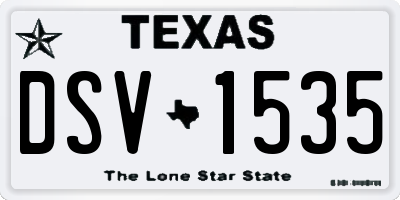 TX license plate DSV1535