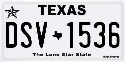 TX license plate DSV1536