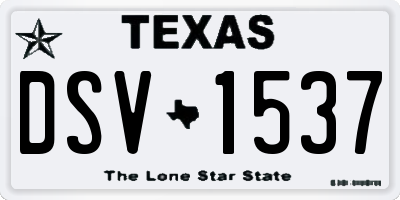 TX license plate DSV1537