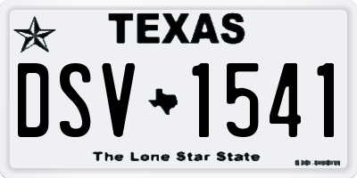 TX license plate DSV1541
