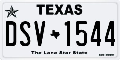 TX license plate DSV1544