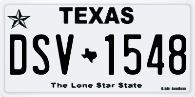 TX license plate DSV1548