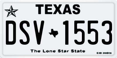 TX license plate DSV1553