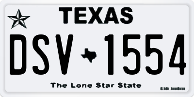 TX license plate DSV1554