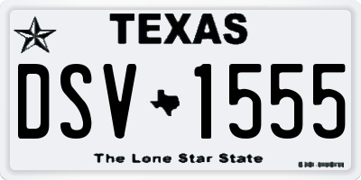 TX license plate DSV1555